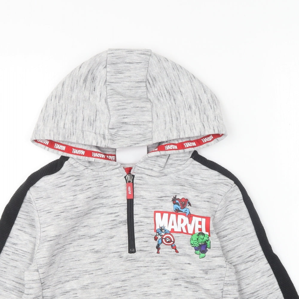 Primark Boys Grey Polyester Pullover Hoodie Size 6-7 Years Pullover - Marvel