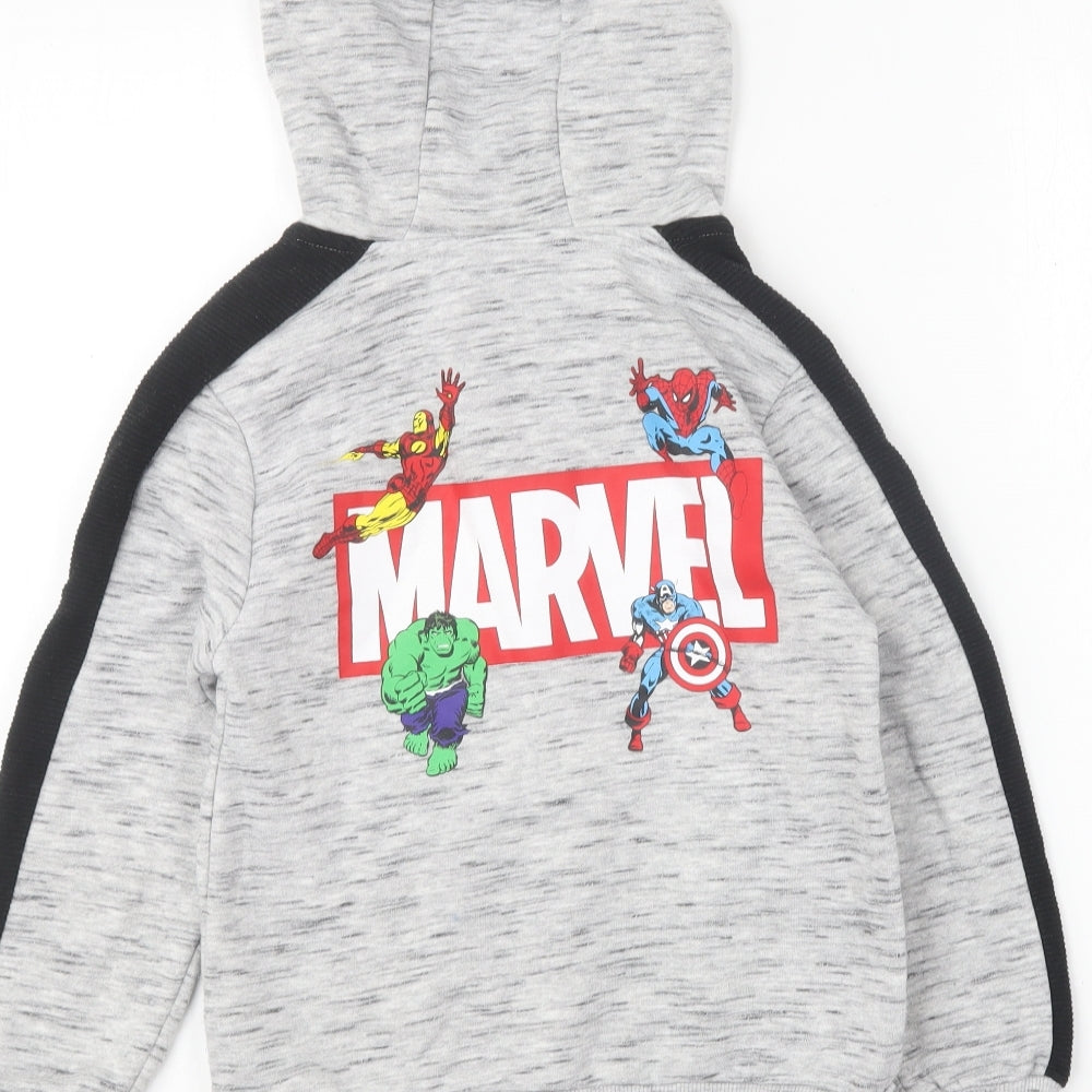 Primark Boys Grey Polyester Pullover Hoodie Size 6-7 Years Pullover - Marvel