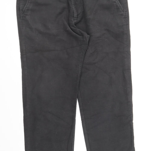Marks and Spencer Womens Grey Cotton Chino Trousers Size 36 in L31 in Regular Button