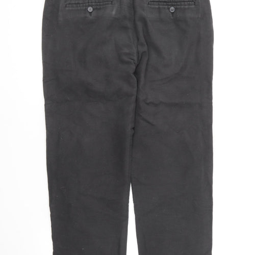 Marks and Spencer Womens Grey Cotton Chino Trousers Size 36 in L31 in Regular Button