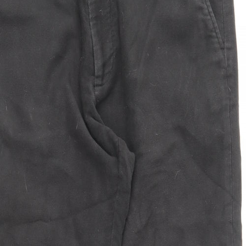 Marks and Spencer Womens Grey Cotton Chino Trousers Size 36 in L31 in Regular Button