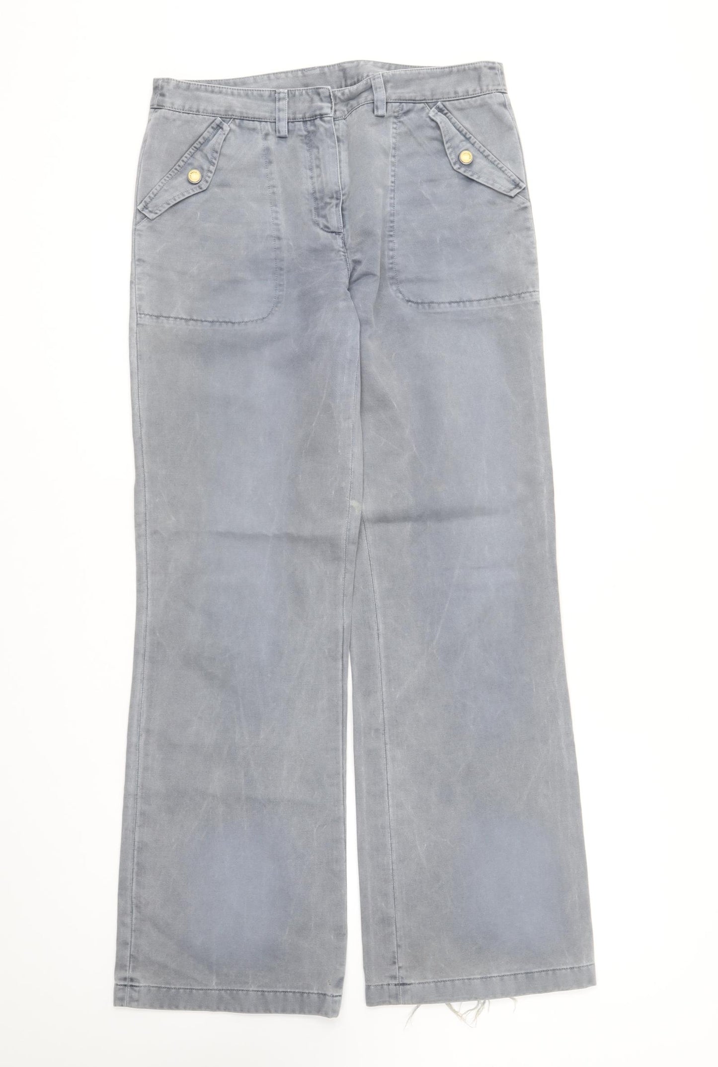 Ted Baker Womens Grey Cotton Straight Jeans Size M L31 in Regular Hook & Eye