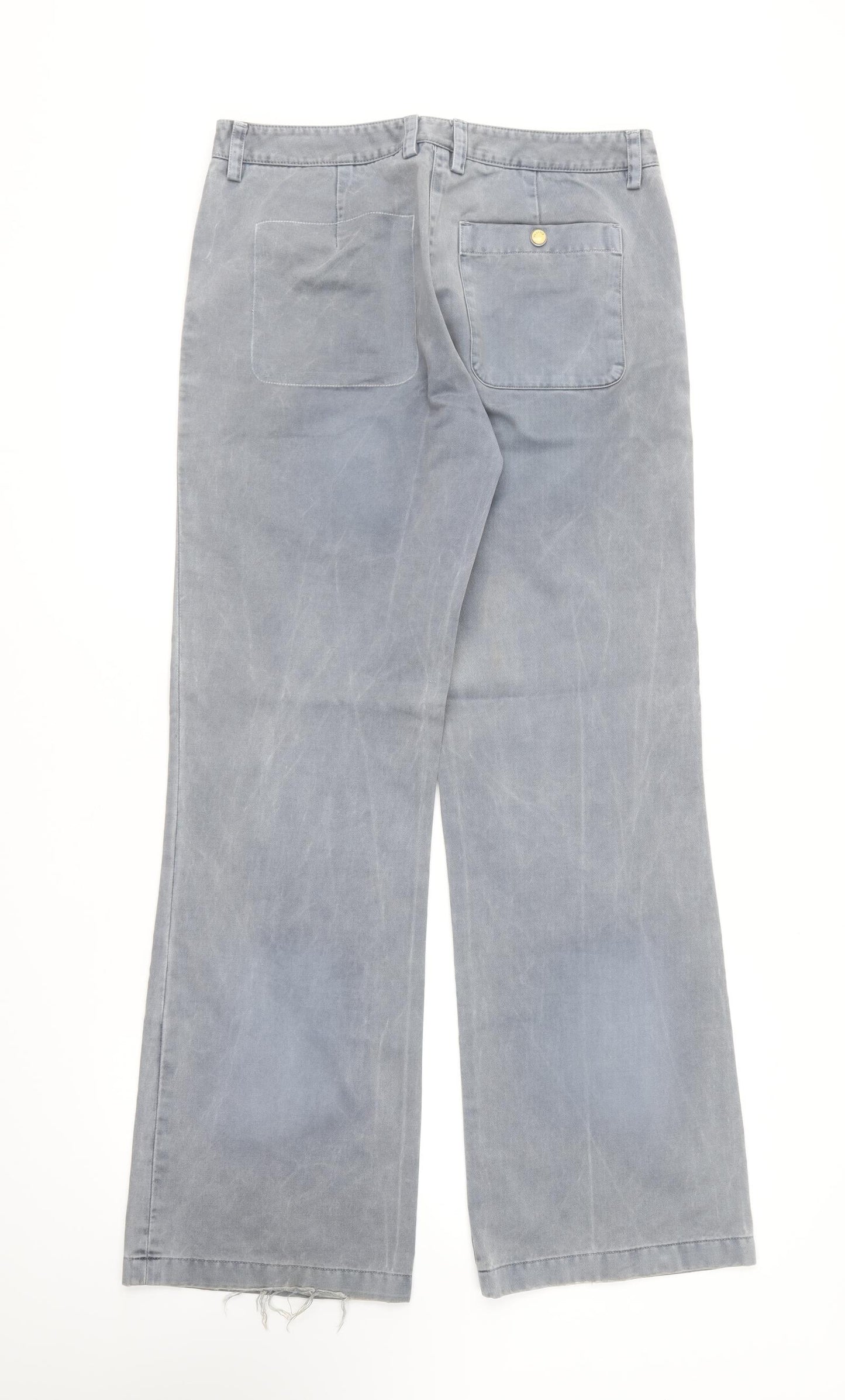 Ted Baker Womens Grey Cotton Straight Jeans Size M L31 in Regular Hook & Eye