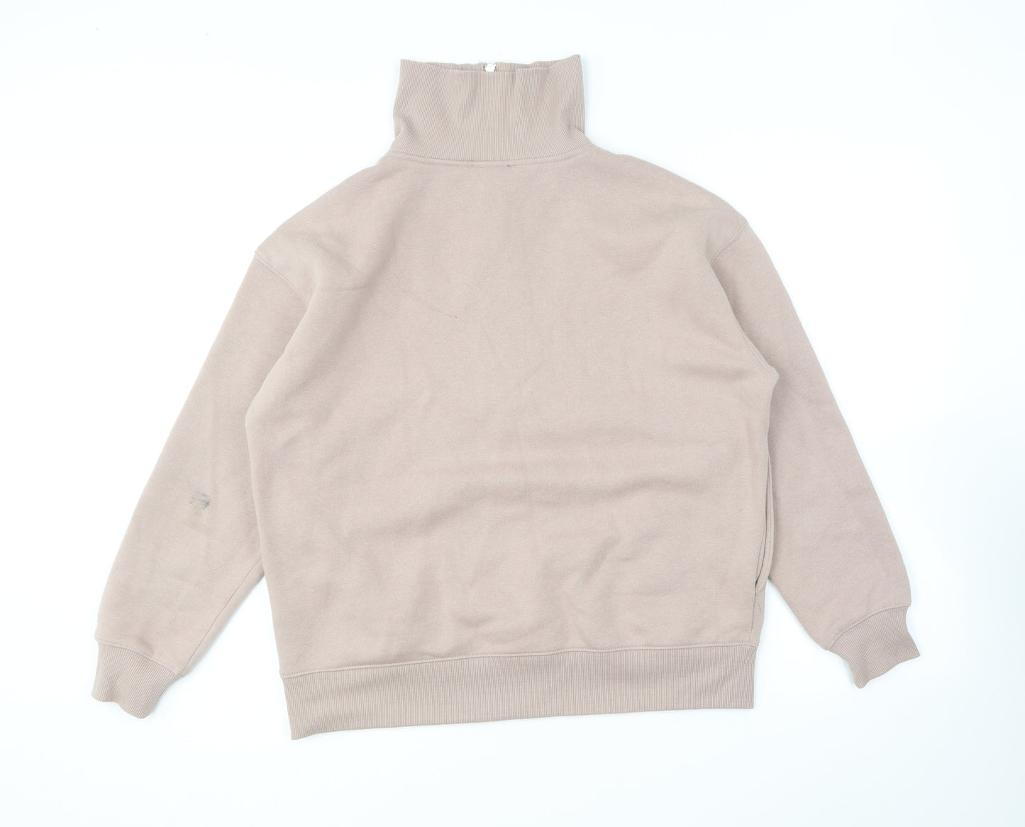 New Look Womens Pink Cotton Pullover Sweatshirt Size S Zip