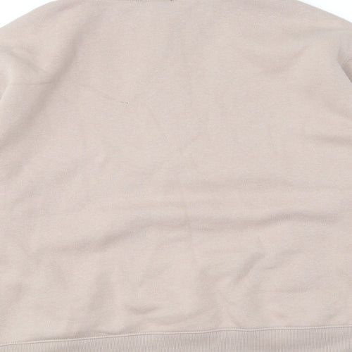 New Look Womens Pink Cotton Pullover Sweatshirt Size S Zip