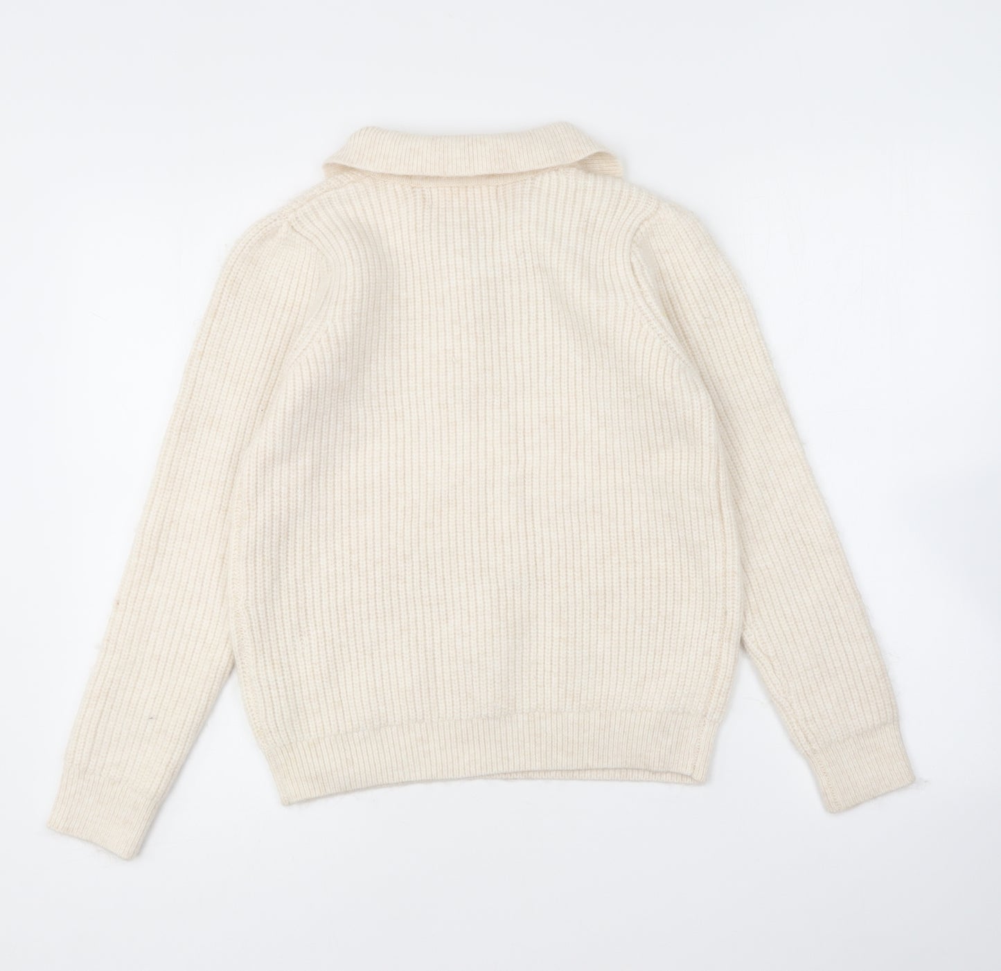 Primark Womens Beige Collared Polyester Pullover Jumper Size S