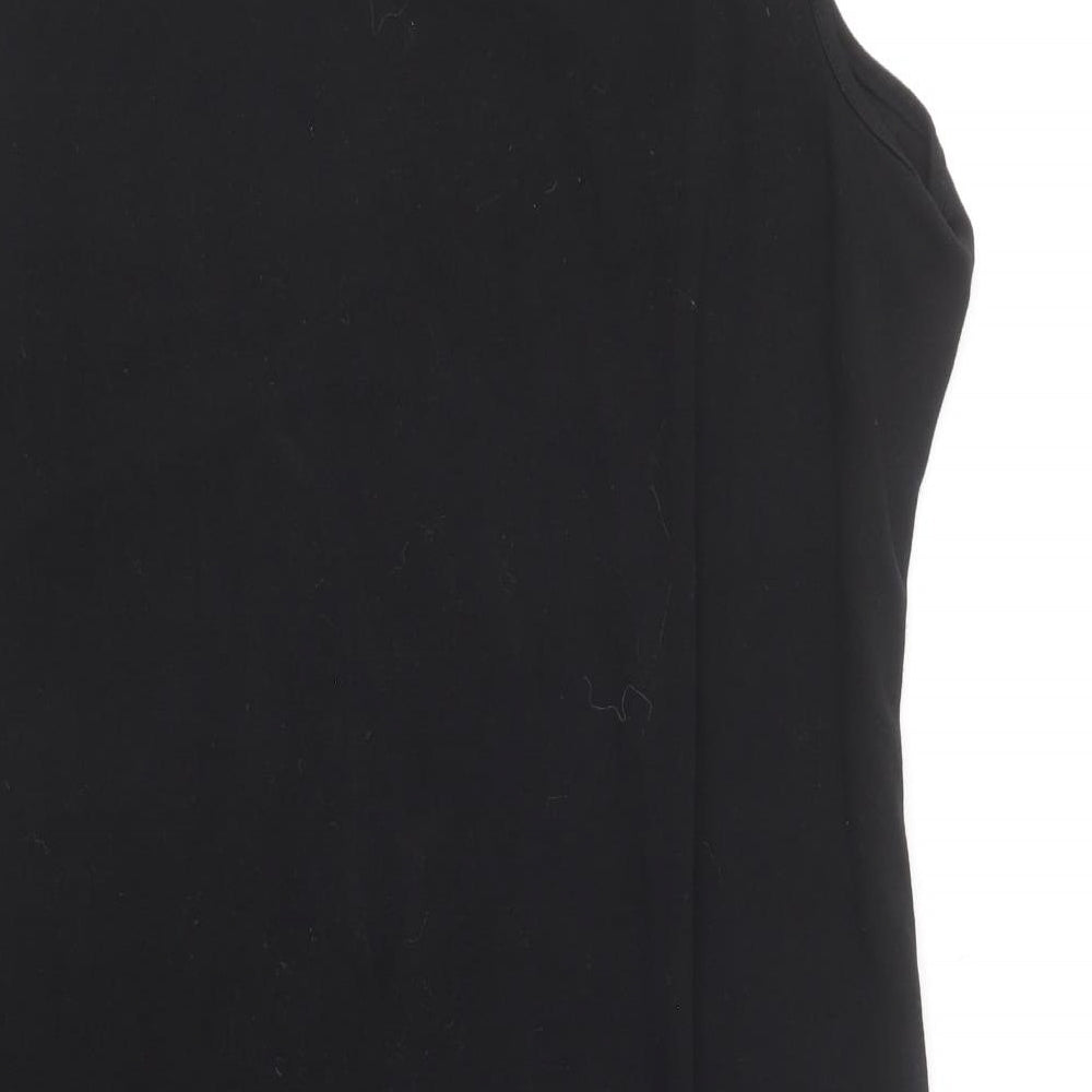 Klass Womens Black Cotton Shift Size 18 Round Neck Pullover - Embellished Neck