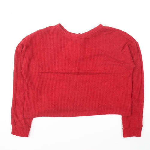 Primark Womens Red Roll Neck Polyester Pullover Jumper Size M
