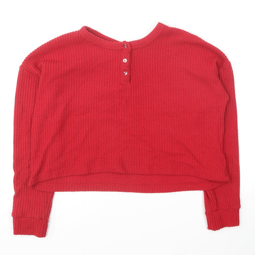 Primark Womens Red Roll Neck Polyester Pullover Jumper Size M