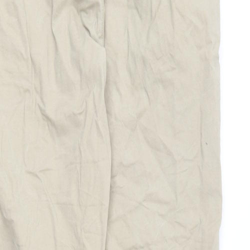 NEXT Mens Beige Cotton Chino Trousers Size 34 in L30 in Regular Button