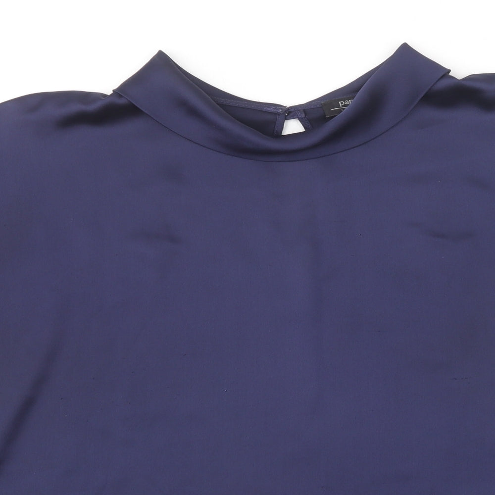 Papaya Womens Blue Polyester Basic Blouse Size 20 High Neck
