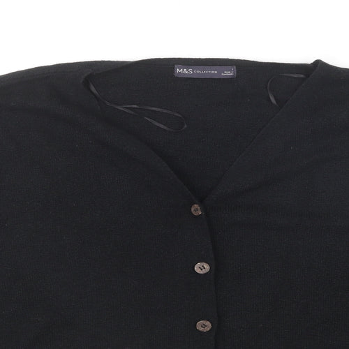Marks and Spencer Womens Black V-Neck Acrylic Cardigan Jumper Size S