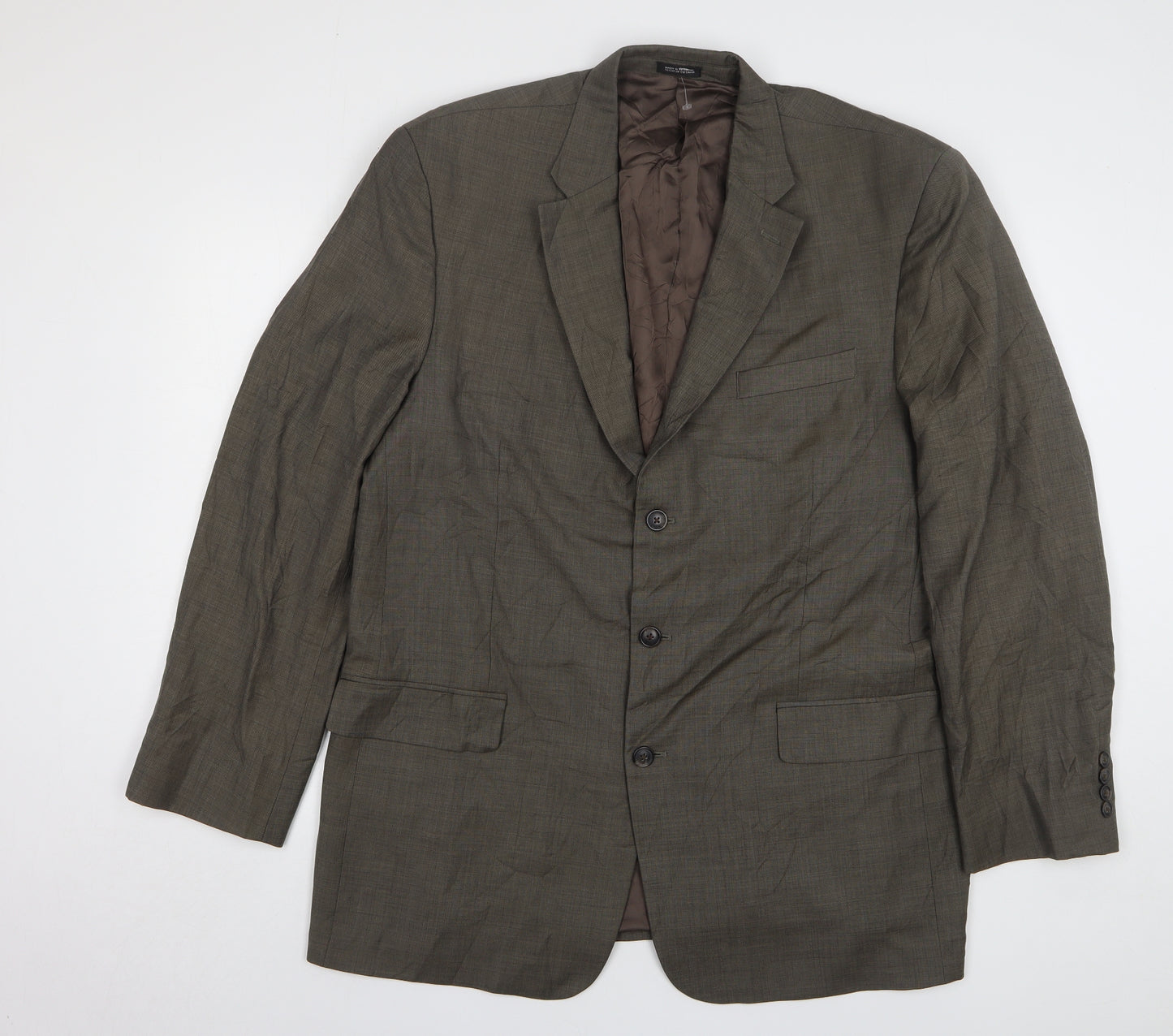 Stafford Mens Green Wool Jacket Suit Jacket Size 46