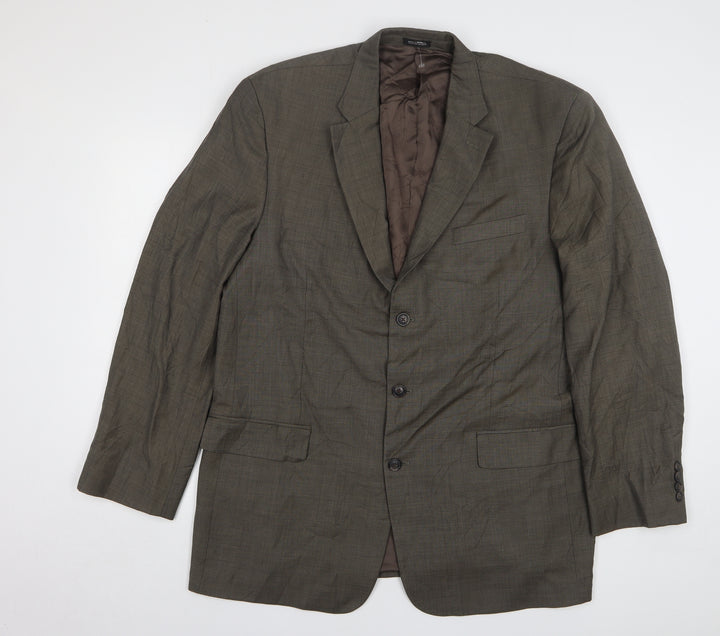 Stafford Mens Green Wool Jacket Suit Jacket Size 46