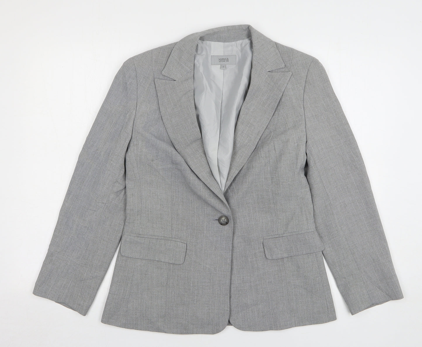 Marks and Spencer Womens Grey Polyester Jacket Suit Jacket Size 10