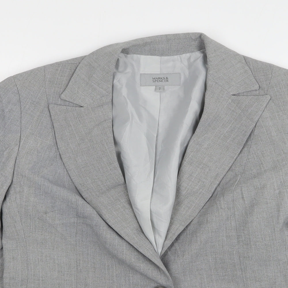 Marks and Spencer Womens Grey Polyester Jacket Suit Jacket Size 10