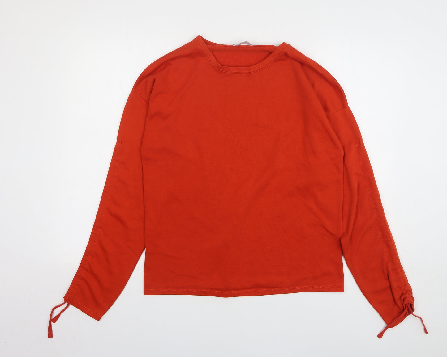 Red Herring Womens Orange Polyester Basic T-Shirt Size 14 Round Neck
