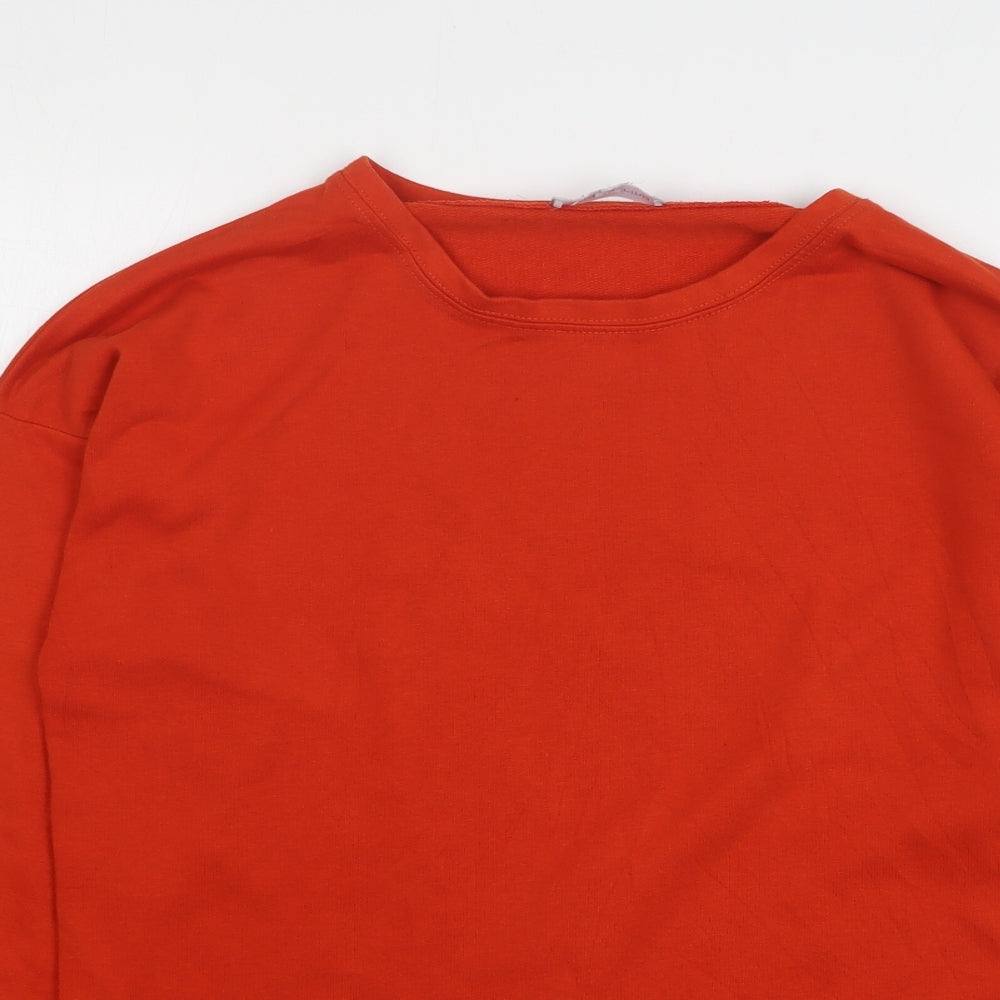 Red Herring Womens Orange Polyester Basic T-Shirt Size 14 Round Neck