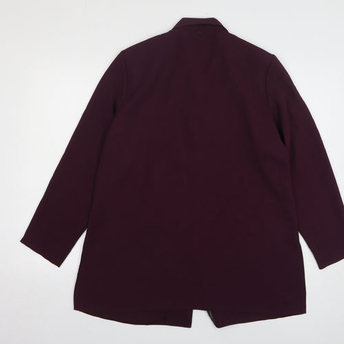 Design Essentials Womens Purple Polyester Jacket Suit Jacket Size 16