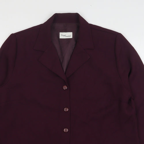 Design Essentials Womens Purple Polyester Jacket Suit Jacket Size 16