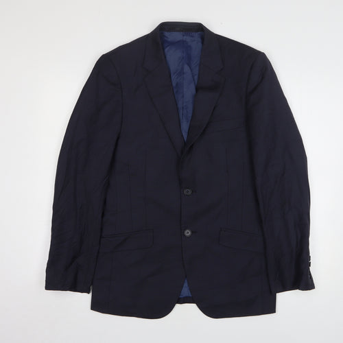 Linea Mens Blue Wool Jacket Suit Jacket Size 36
