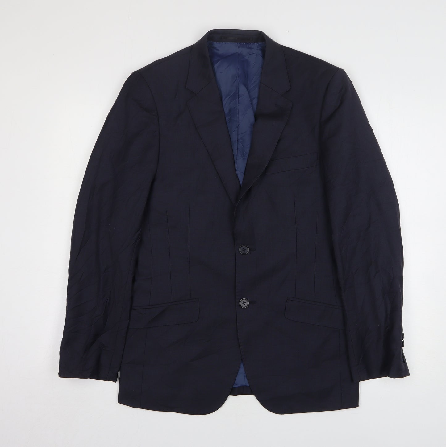 Linea Mens Blue Wool Jacket Suit Jacket Size 36