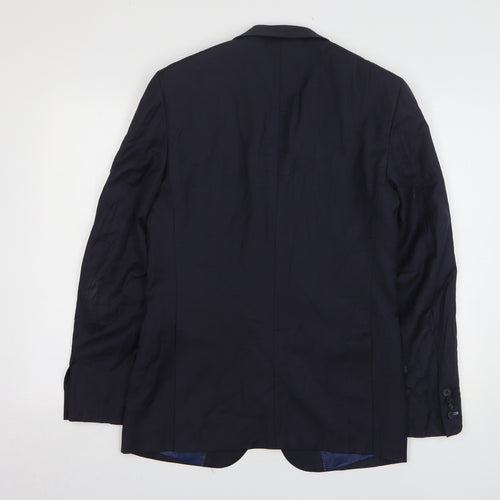 Linea Mens Blue Wool Jacket Suit Jacket Size 36