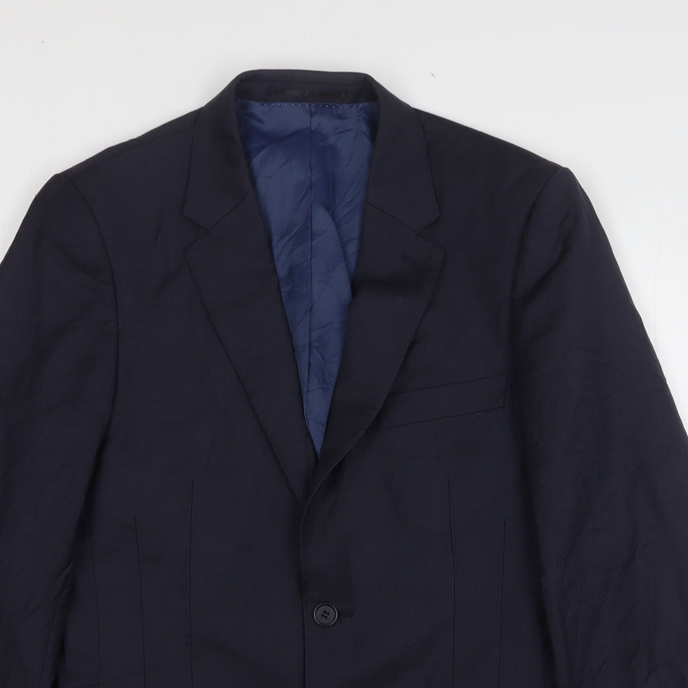 Linea Mens Blue Wool Jacket Suit Jacket Size 36