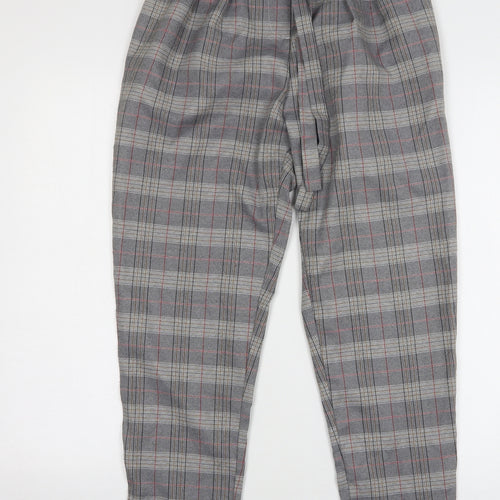 Lexie & Lola Womens Grey Plaid Polyester Trousers Size 8 L28 in Regular Zip
