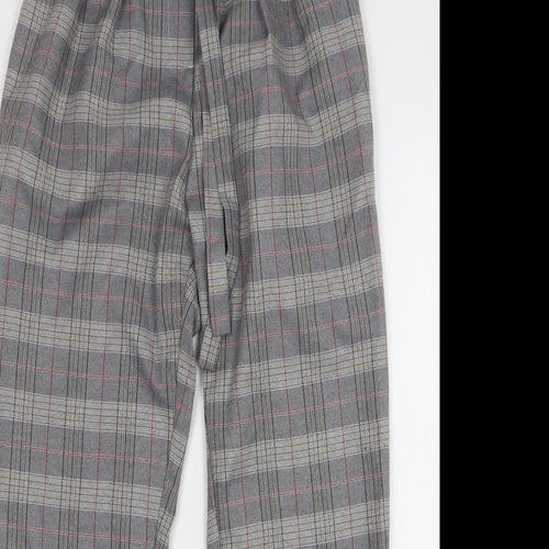 Lexie & Lola Womens Grey Plaid Polyester Trousers Size 8 L28 in Regular Zip