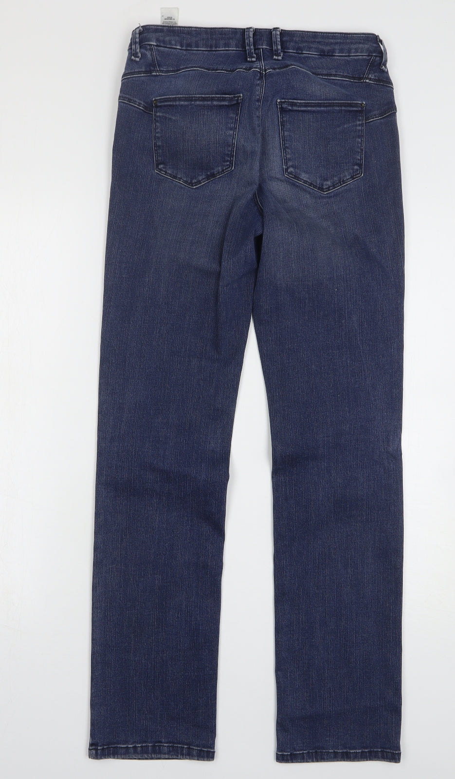 Marks and Spencer Womens Blue Cotton Straight Jeans Size 10 L30 in Regular Button