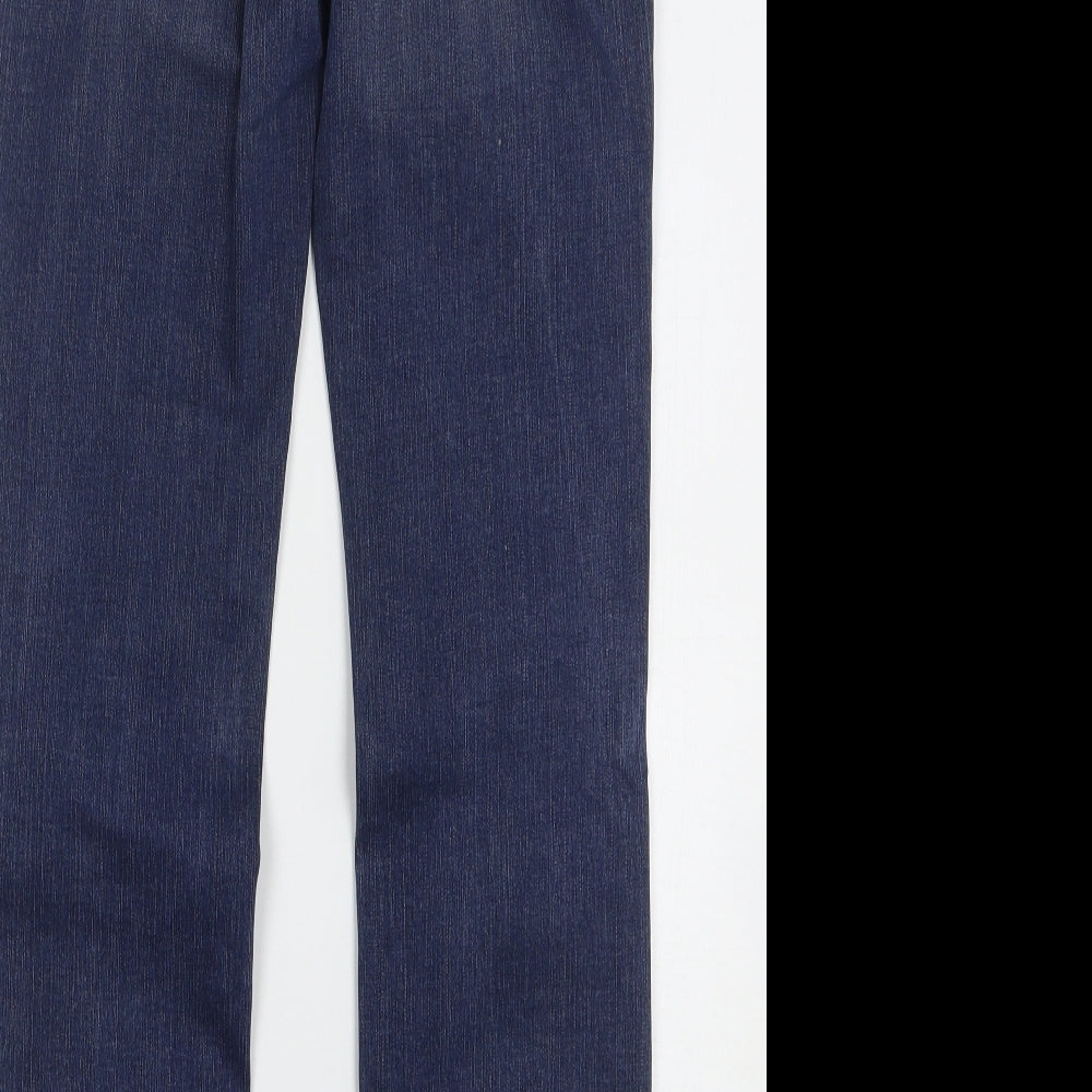 Marks and Spencer Womens Blue Cotton Straight Jeans Size 10 L30 in Regular Button