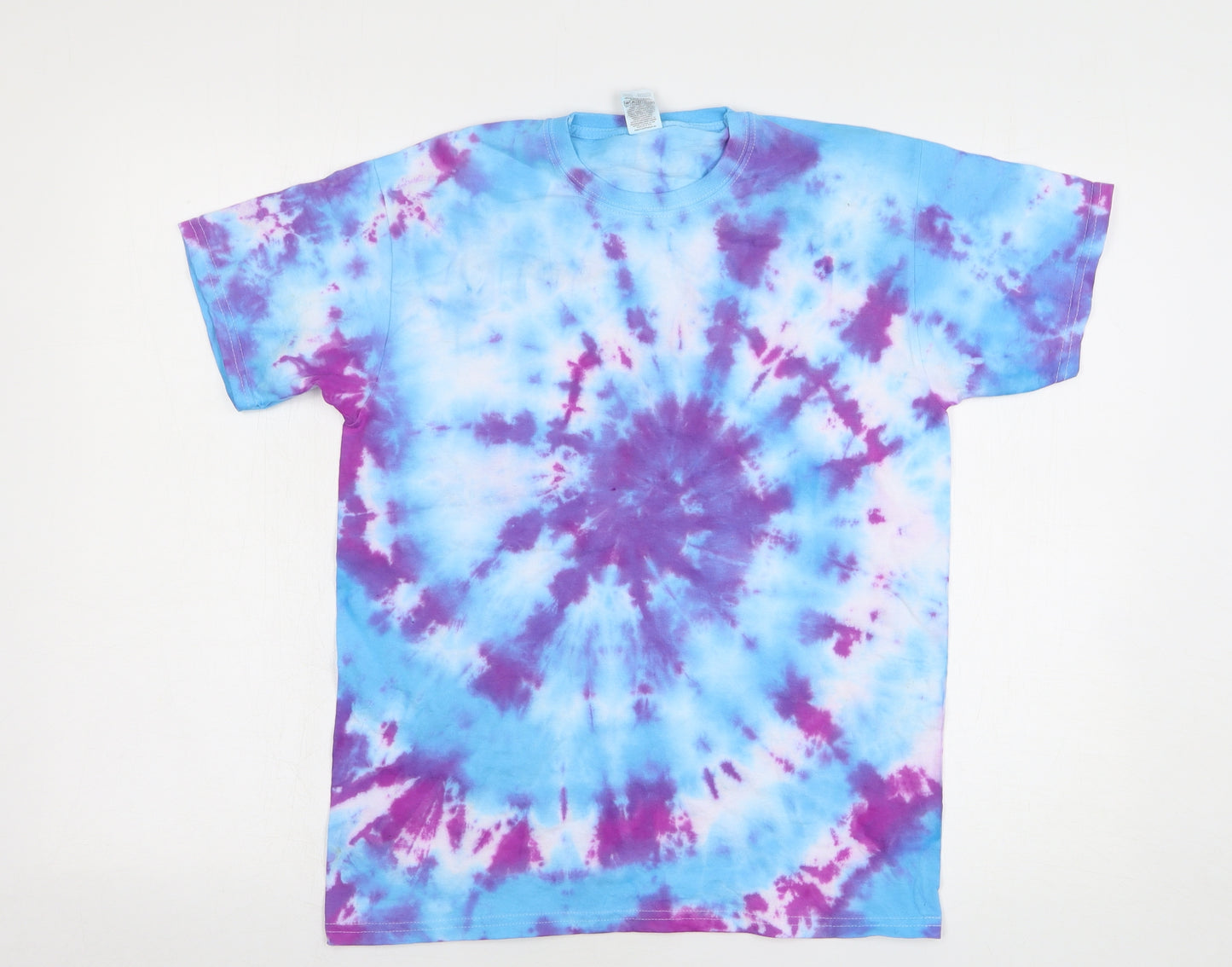 Fruit of the Loom Girls Multicoloured Geometric Cotton Basic T-Shirt Size 12-13 Years Round Neck Pullover - Tie Dye