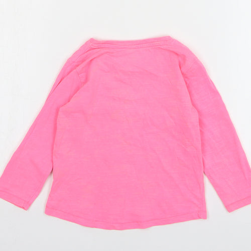 Papaya Girls Pink Geometric Cotton Basic T-Shirt Size 18-24 Months Round Neck Pullover - Happy Every Day