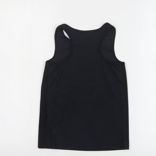 NEXT Girls Black Polyester Basic Tank Size 8 Years Boat Neck Pullover