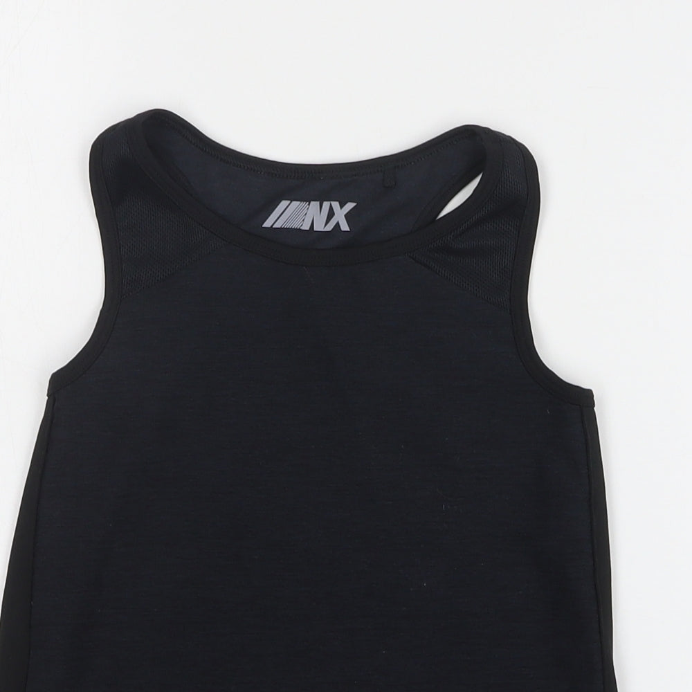 NEXT Girls Black Polyester Basic Tank Size 8 Years Boat Neck Pullover