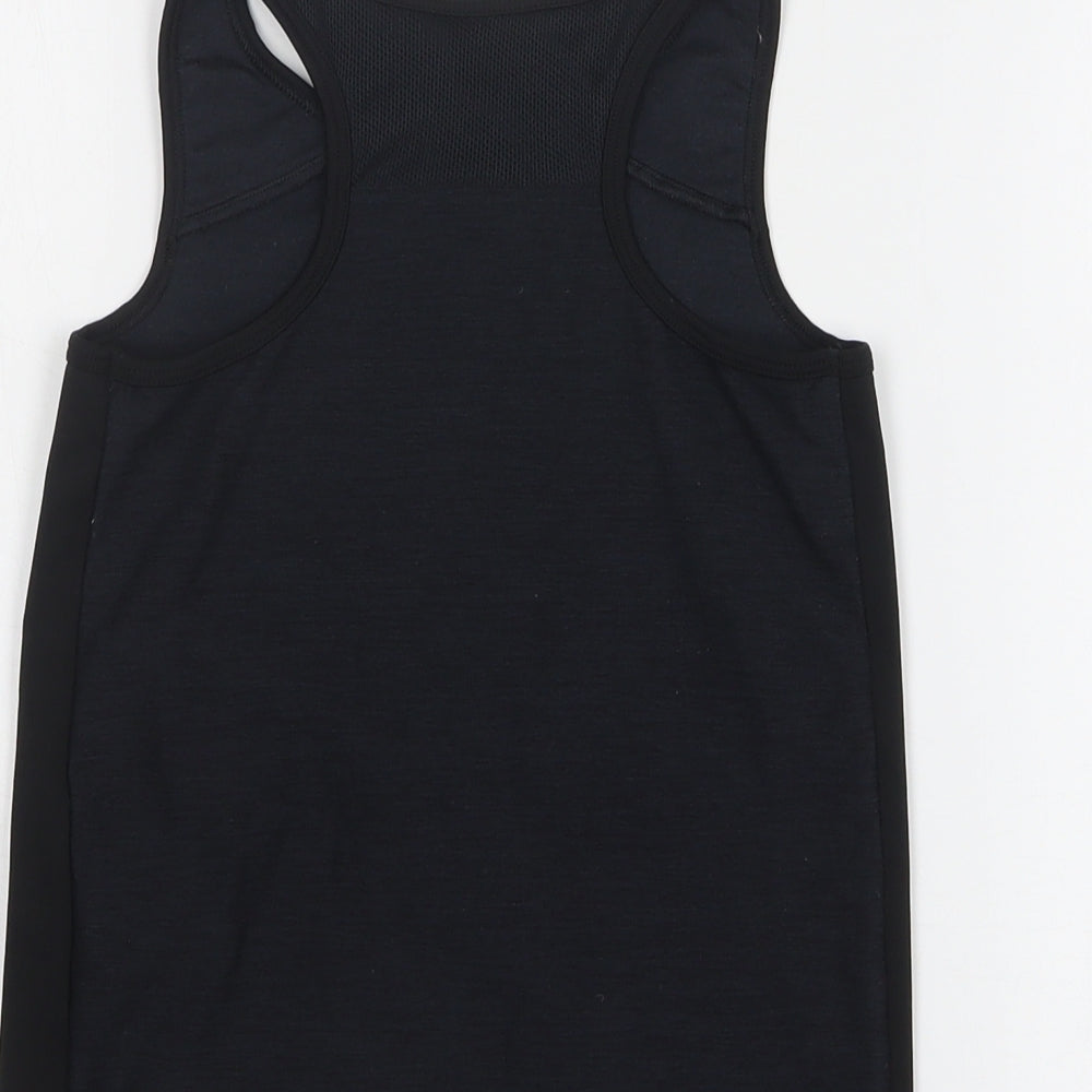 NEXT Girls Black Polyester Basic Tank Size 8 Years Boat Neck Pullover