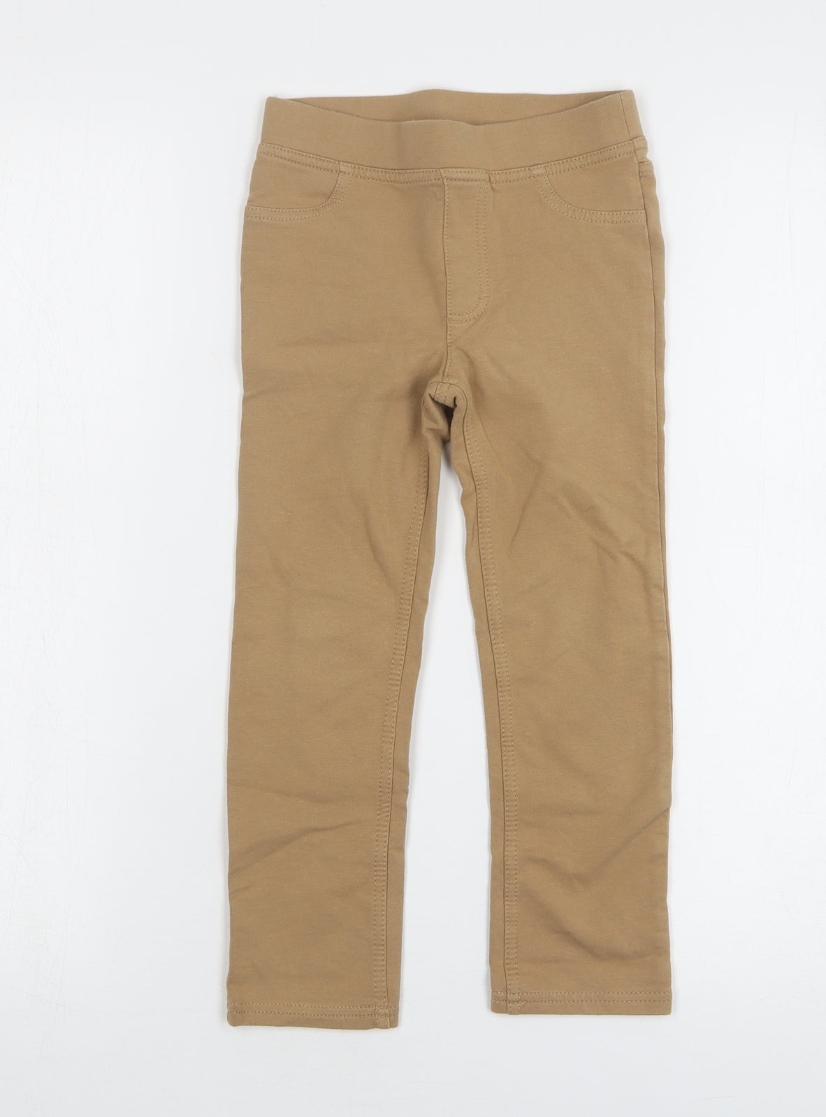 H&M Girls Beige Cotton Jegging Jeans Size 5-6 Years Regular