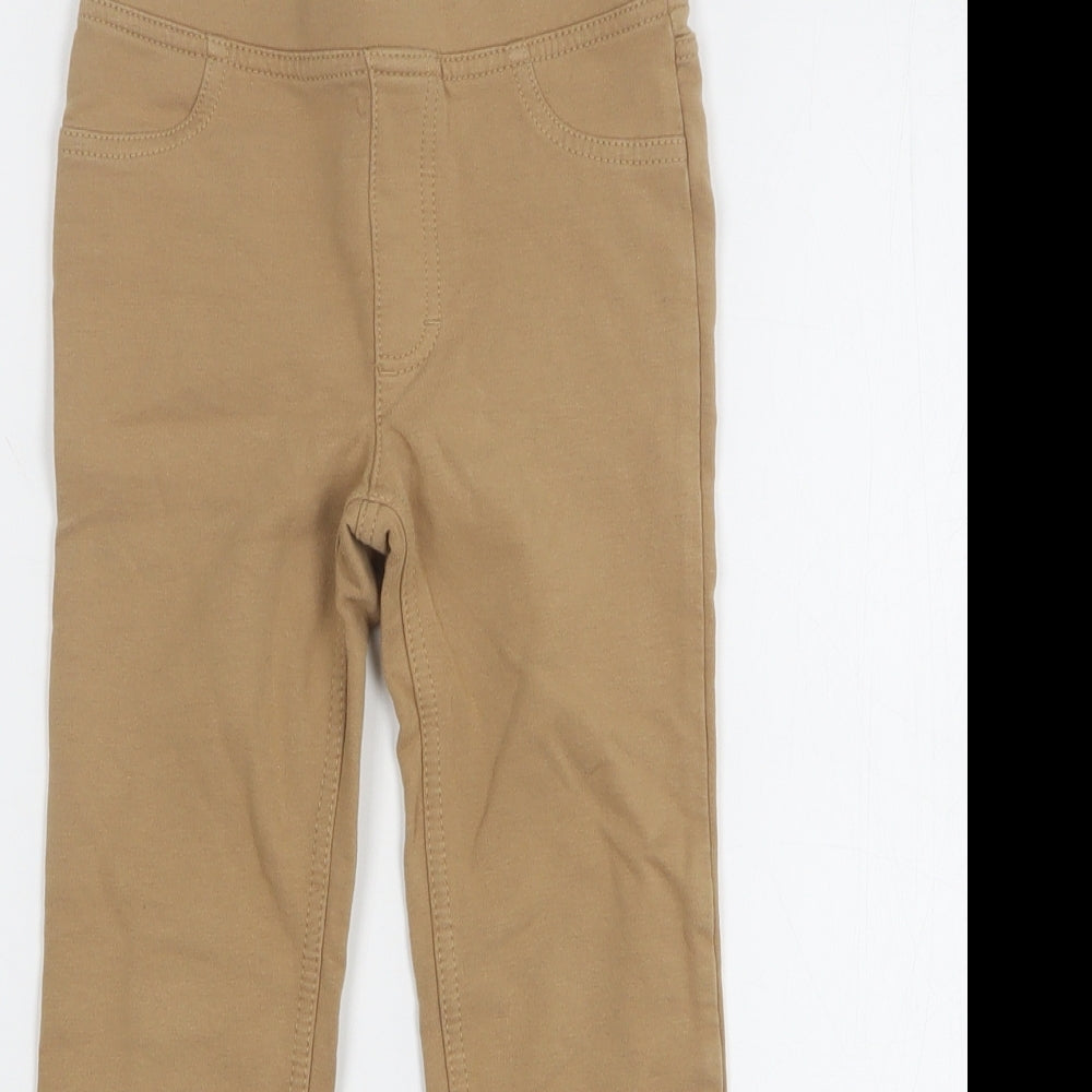 H&M Girls Beige Cotton Jegging Jeans Size 5-6 Years Regular