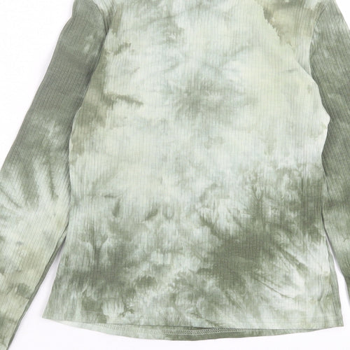 SheIn Girls Green Camouflage Cotton Basic Casual Size 14 Years High Neck Zip