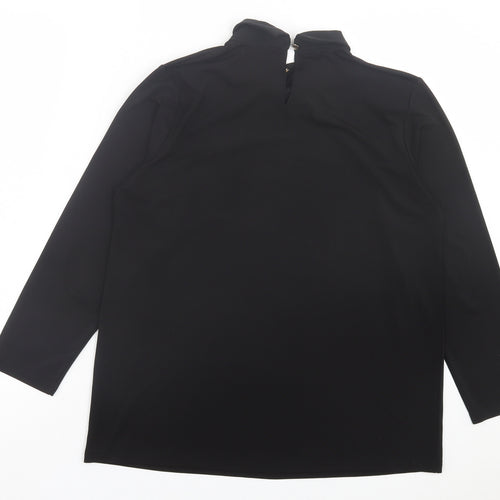 Mohito Womens Black Polyester Basic Blouse Size XL Collared - Badges on collar