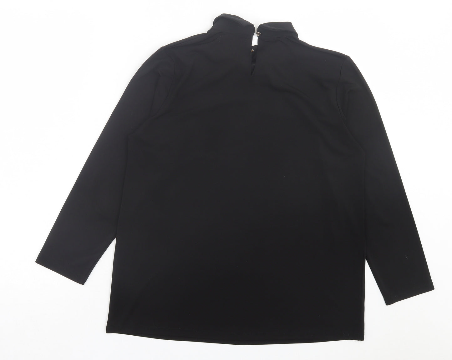 Mohito Womens Black Polyester Basic Blouse Size XL Collared - Badges on collar