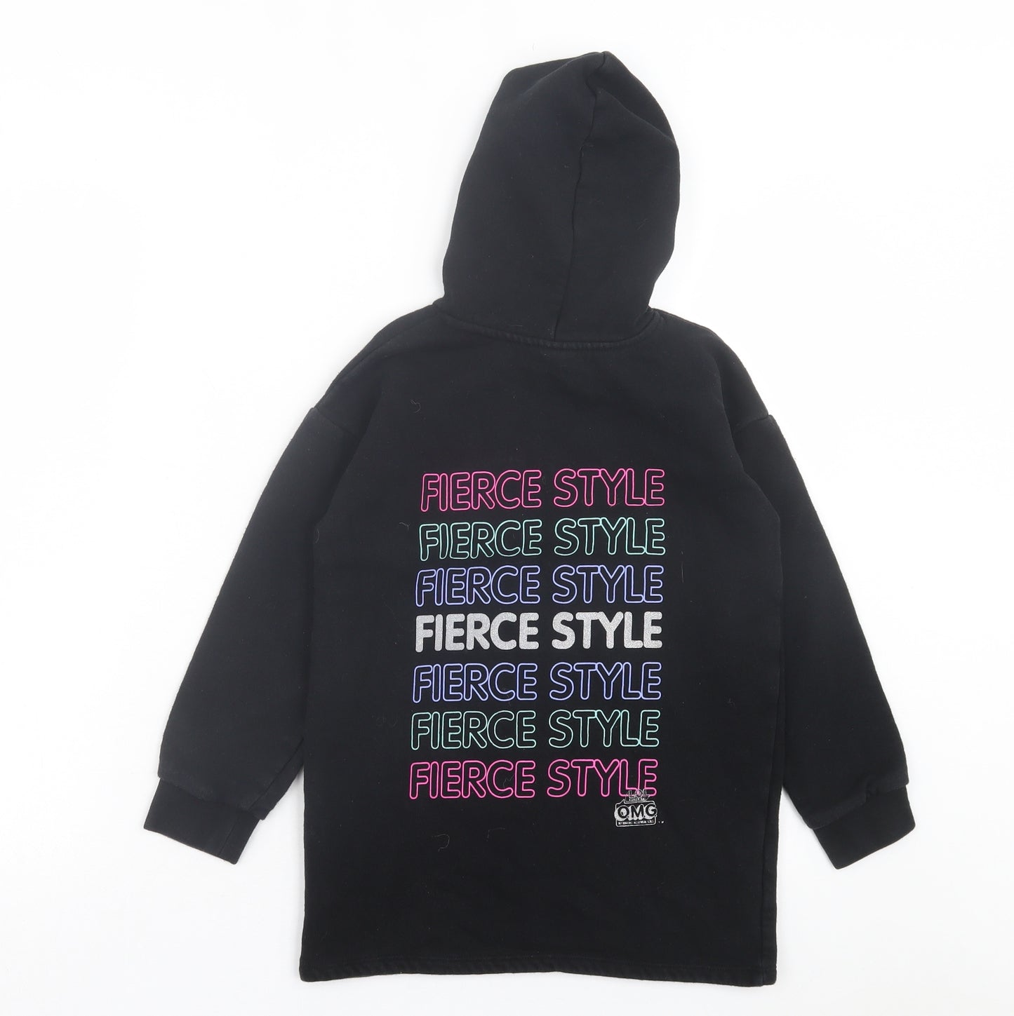 George Girls Black Cotton Pullover Hoodie Size 8-9 Years Pullover - LOL Dolls