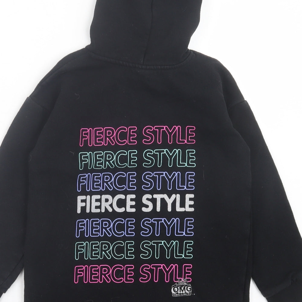 George Girls Black Cotton Pullover Hoodie Size 8-9 Years Pullover - LOL Dolls