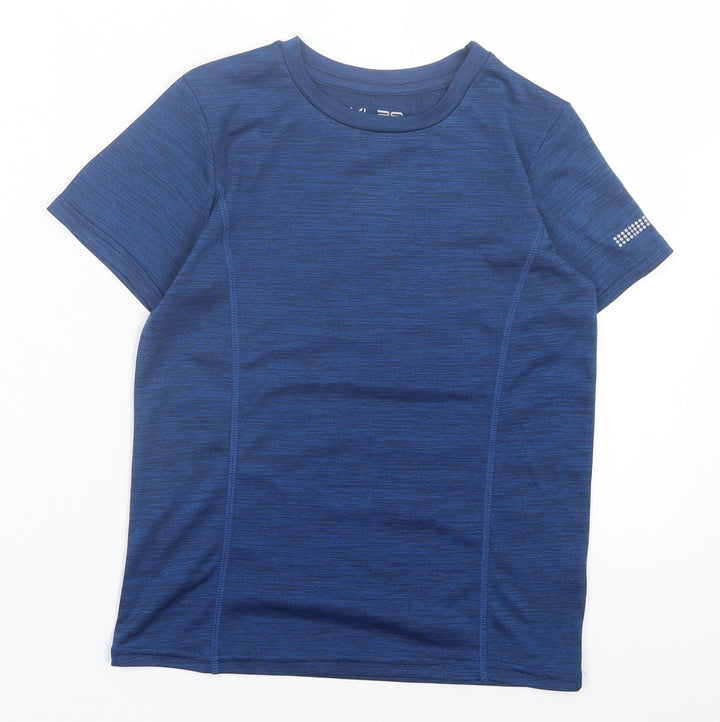 Dunnes Stores Boys Blue Polyester Basic T-Shirt Size 7-8 Years Crew Neck Pullover