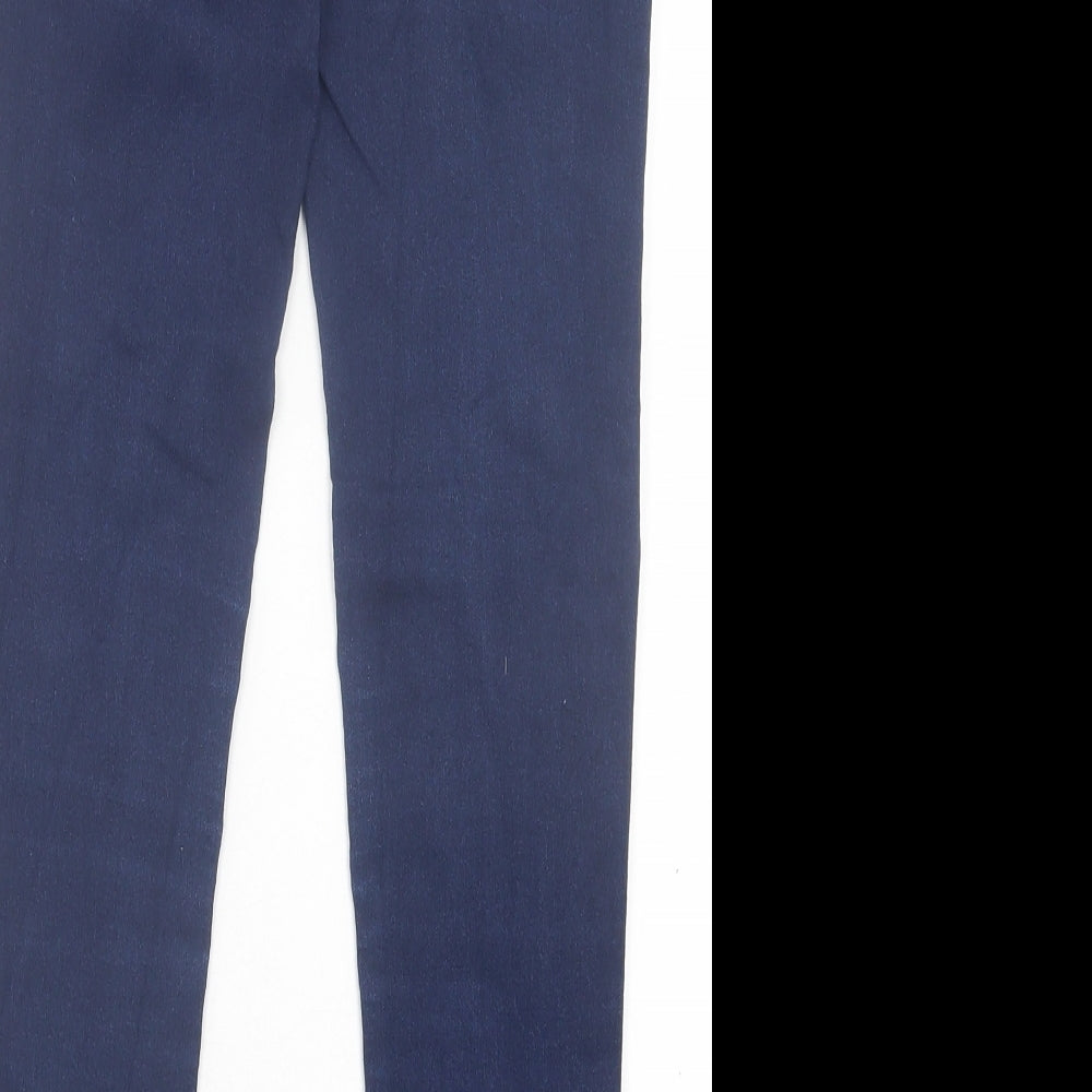 Marks and Spencer Girls Blue Cotton Skinny Jeans Size 10-11 Years Regular Button - Dark Blue