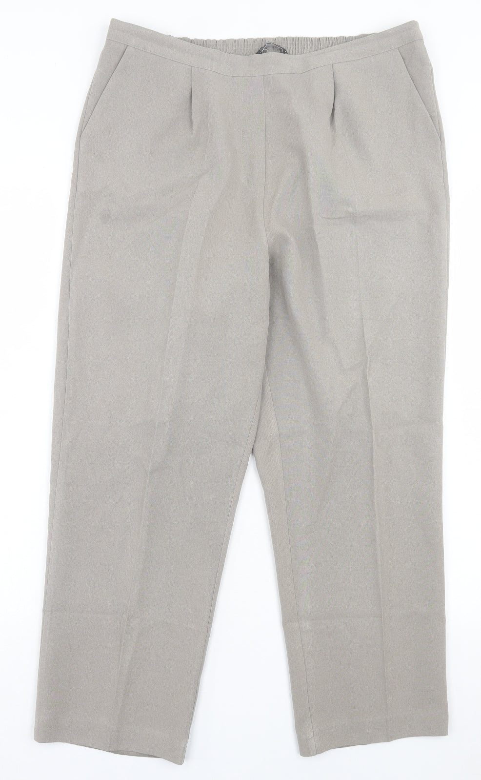 bonmarch Womens Grey Polyester Trousers Size 16 L26 in Regular - Elastic Waist