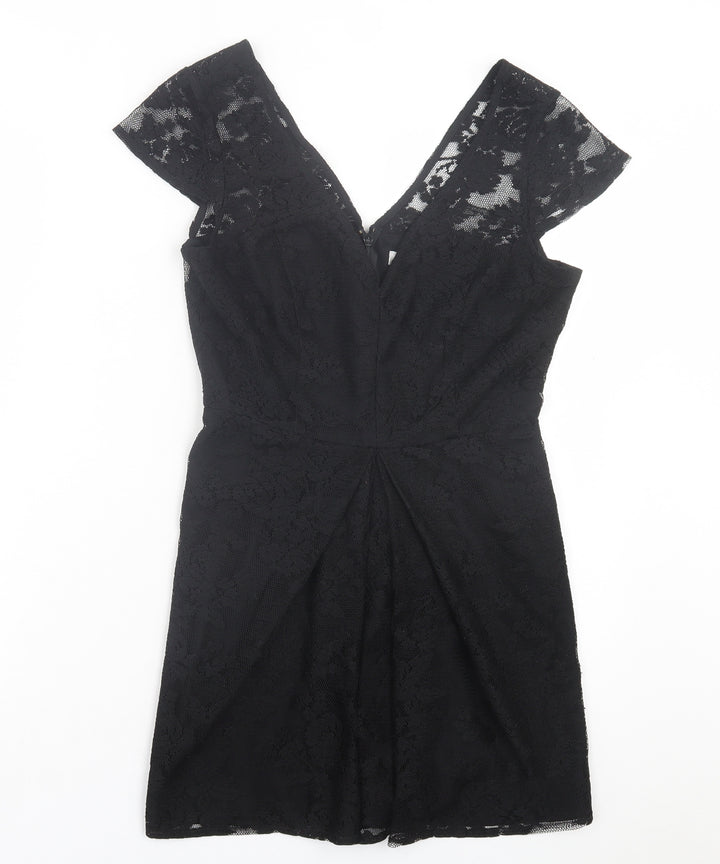 BPC Womens Black Polyamide Playsuit One-Piece Size 8 Zip