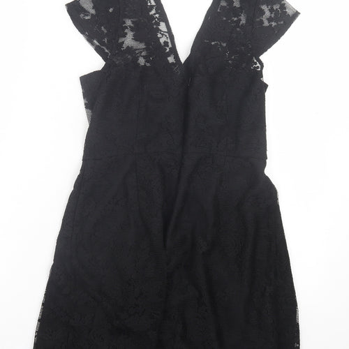 BPC Womens Black Polyamide Playsuit One-Piece Size 8 Zip