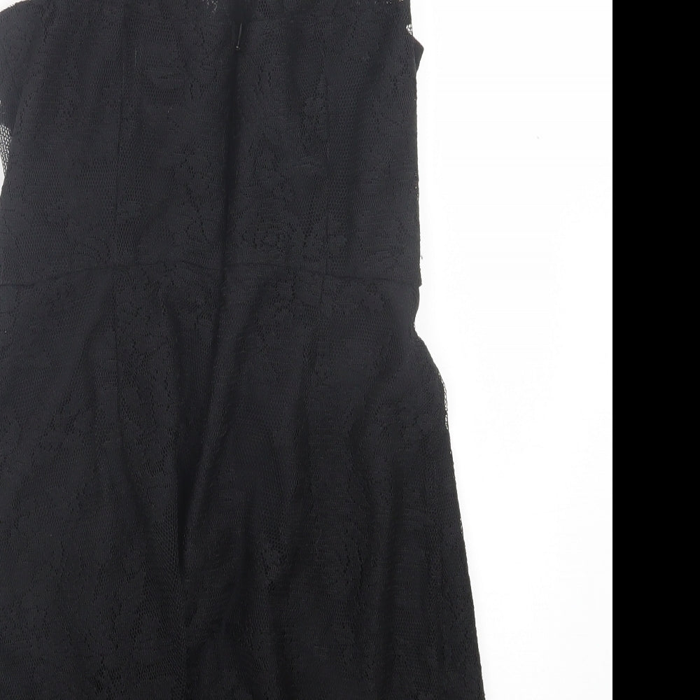 BPC Womens Black Polyamide Playsuit One-Piece Size 8 Zip